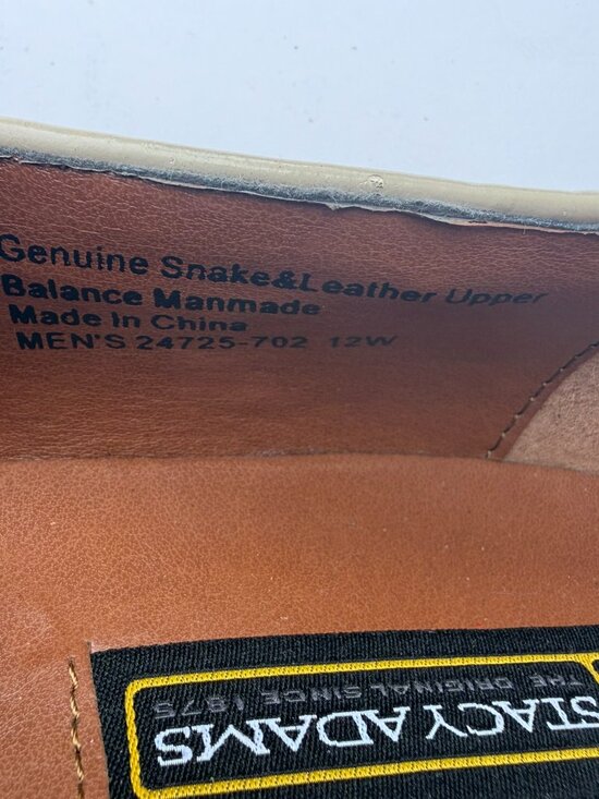 Stacy Adams 24725‑702 Genuine Snake Dress Shoes – Size 12W – Light Brown & Tan main image 7